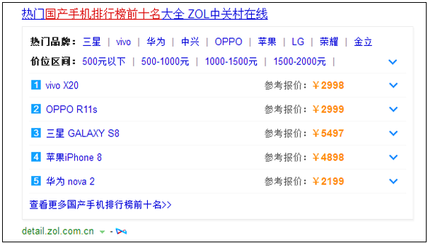 中关村:国产手机排行榜前十名 中关村:国产手机排行榜前十名